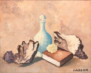 FELICE CARENA - Still life with seashells, 1965...