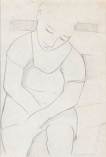 FELICE CASORATI - Seated woman