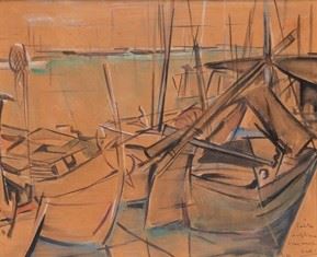 TULLIO CRALI - Boat in the port
