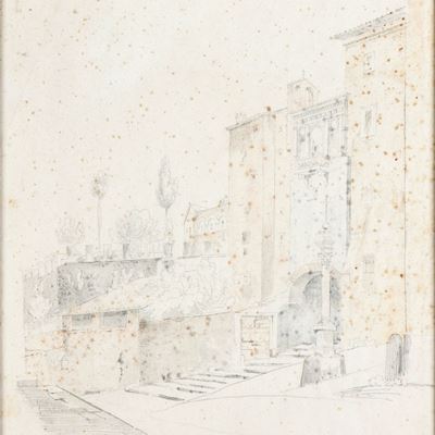 Veduta della Salita dei Borgia a Roma