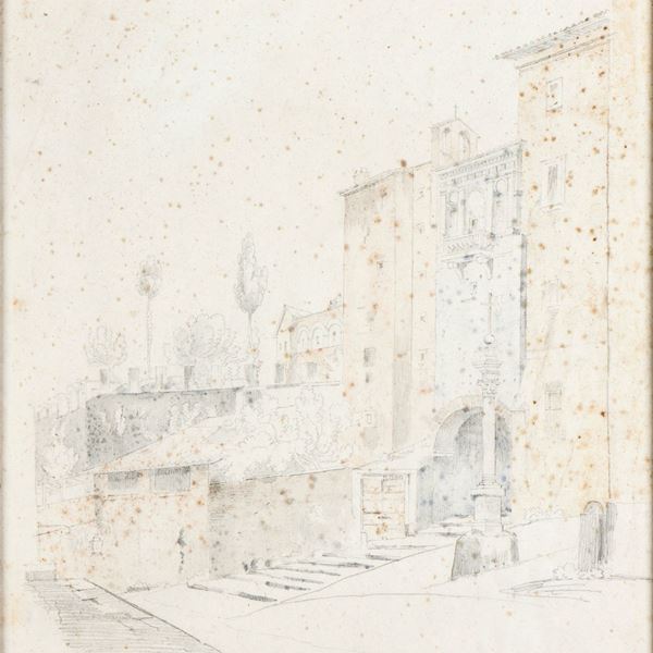 ANONIMO - Veduta della Salita dei Borgia a Roma