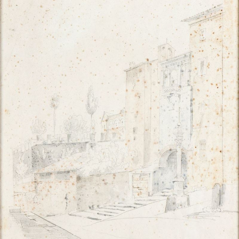 Anonimo - Veduta della Salita dei Borgia a Roma