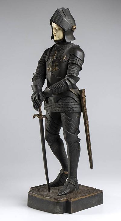 Scultura Francese in Bronzo Raffigurante Guerriero - Firmata S. Omerth...