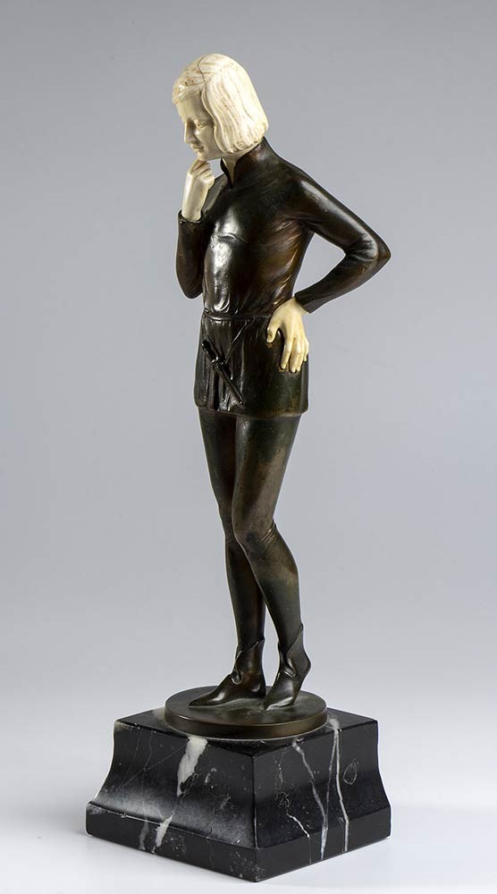 Scultura Tedesca in Bronzo Raffigurante una Figura Maschile - Firmata Schtimpe