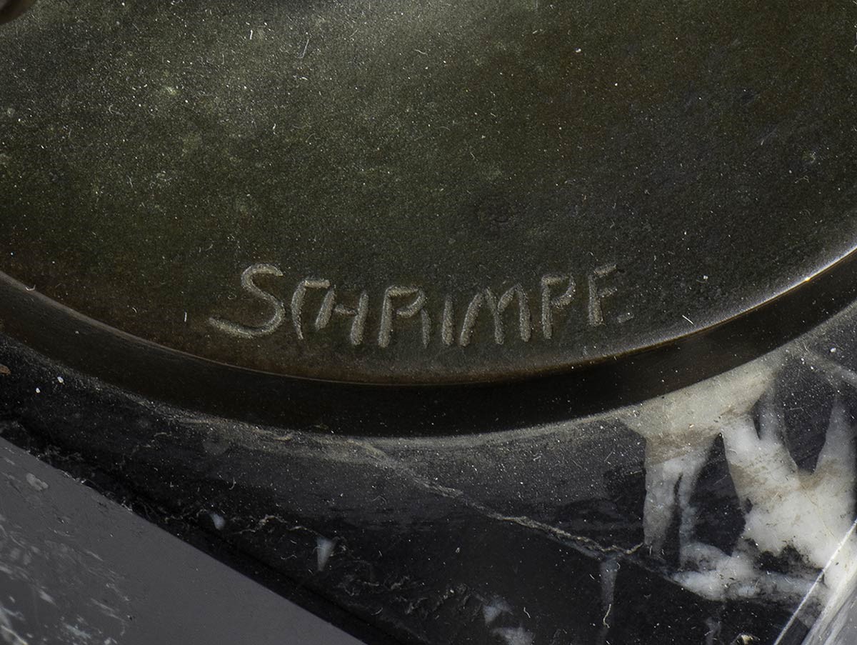 Scultura Tedesca in Bronzo Raffigurante una Figura Maschile - Firmata Schtimpe