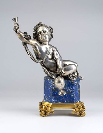 Putto in Argento e Lapislazzuli - Inizio XX Secolo