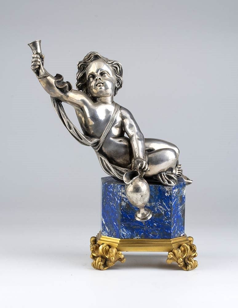 Putto in Argento e Lapislazzuli - Inizio XX Secolo