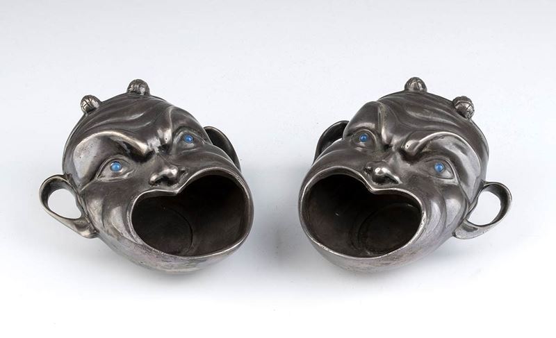Coppia di Maschere Americane in Argento - 1902-1907, Argentiere Tiffany & Co....