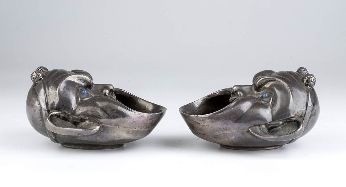 Coppia di Maschere Americane in Argento - 1902-1907, Argentiere Tiffany & Co....