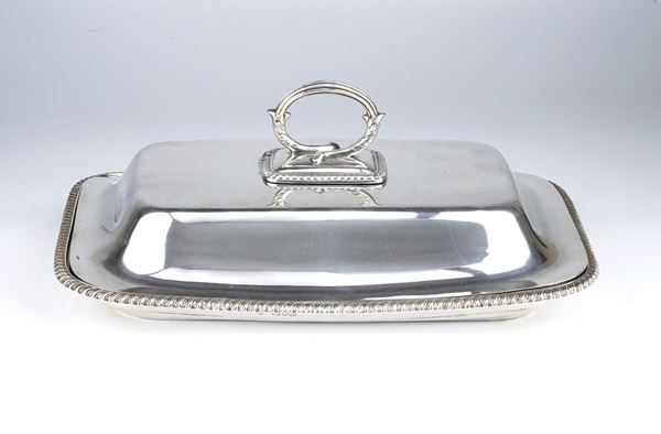 English Victorian sterling silver asparagus entrée dish - London 1896-1897, mark of MAXFIELD