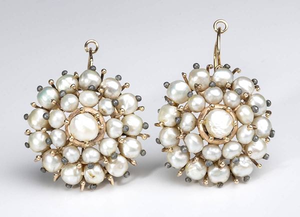Gold and pearl earrings - Southern, Italy early 20th century