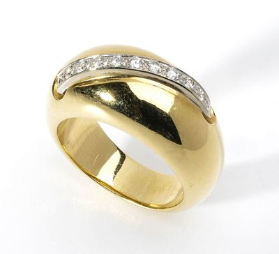 Pomellato: Anello a Fascia in Oro e Diamanti
