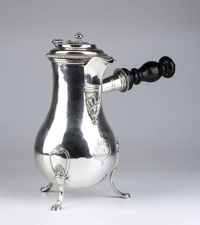 Cioccolatiera Francese in Argento - Saint-quentin 1752-1755, Maestro Argentiere Adrien Dachery