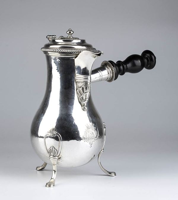 French silver cocholate pot - -  Saint-Quentin 1752-1755, mark of DACHERY...