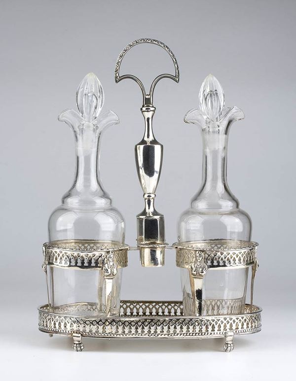 Italian silver vinegar cruet - Kingdom of Sardinia, Genova 1824-1872...