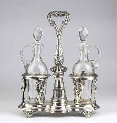 Acetoliera Italiana in Argento - Regno di Sardegna, Novara 1824-1872, Maestro Argentiere Canetti ...