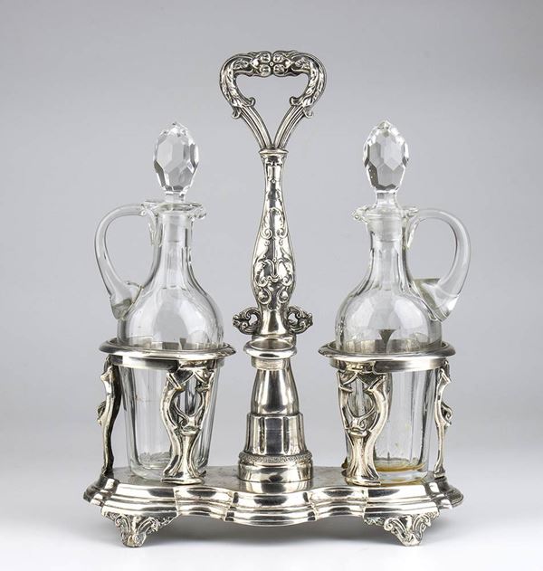 Italian silver vinegar cruet - Kingdom of Sardinia, Novara 1824-1872, mark of C...
