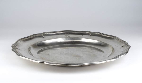 Russian silver tray - 18th century, 1777...