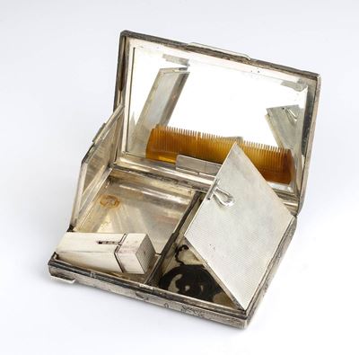 Necessaire Porta Trucco Italiano in Argento - Metà XX Secolo
