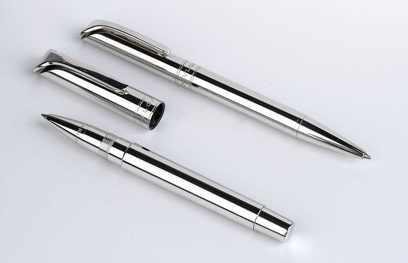 Bulgari: Due Penne a Sfera in Argento...