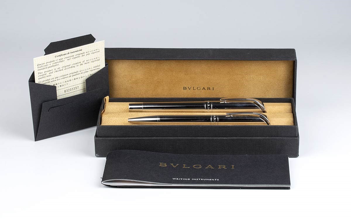 Bulgari: Due Penne a Sfera in Argento...