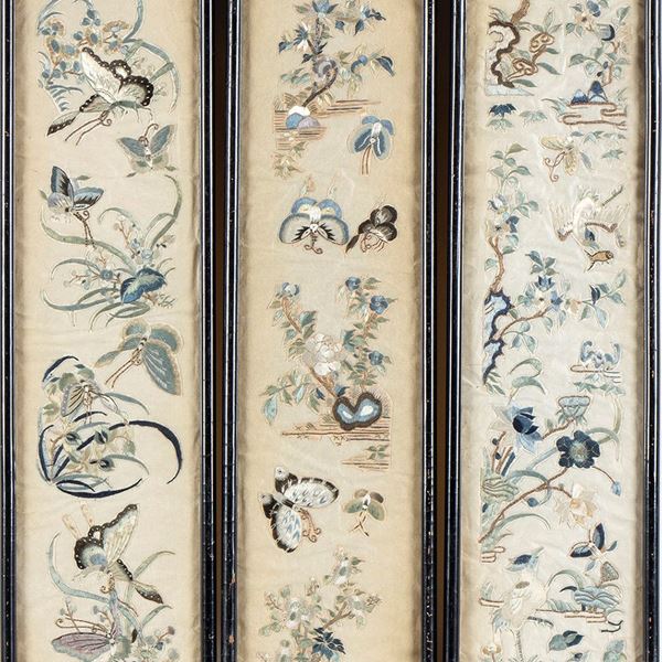 EIGHT COMPOSITIONS WITH SILK CLIPPINGS  - Auction Asian and Tribal Art - Bertolami Fine Art - Casa d'Aste