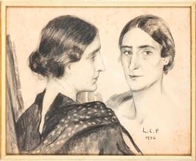 LEONETTA CECCHI PIERACCINI - Double woman portrait, 1936...
