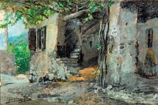 Felice Giordano - Scorcio di Paese