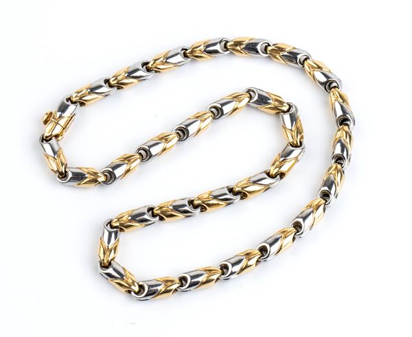 BULGARI: gold steel necklace 