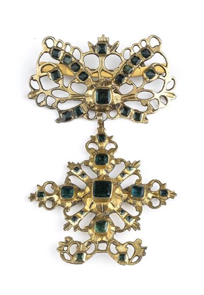Croce Pendente in Argento - Oreficeria Siciliana del XVIII Secolo