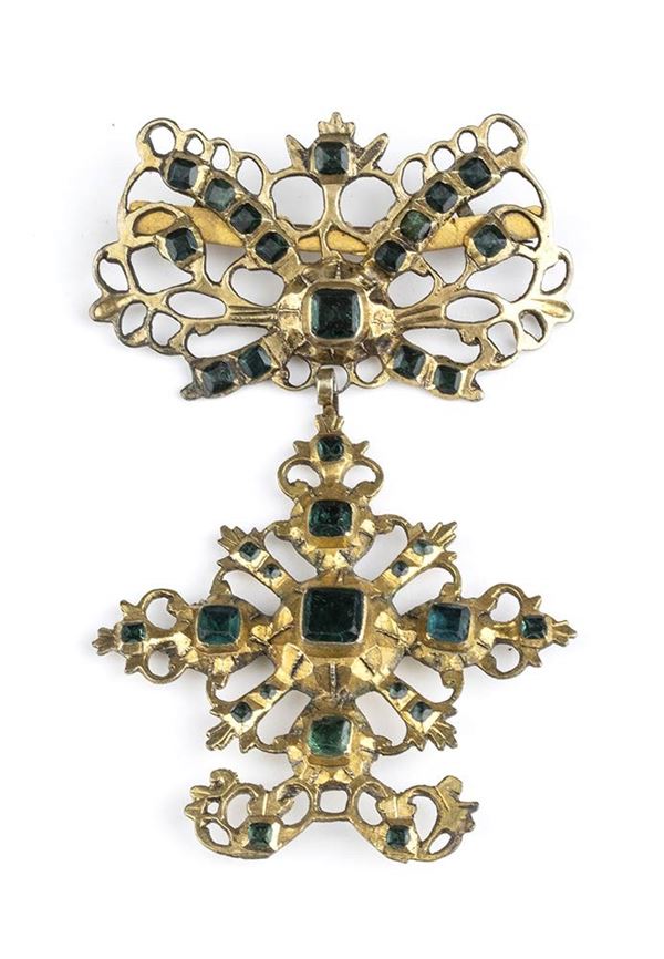 Silver cross pendant - Sicily, 18th century