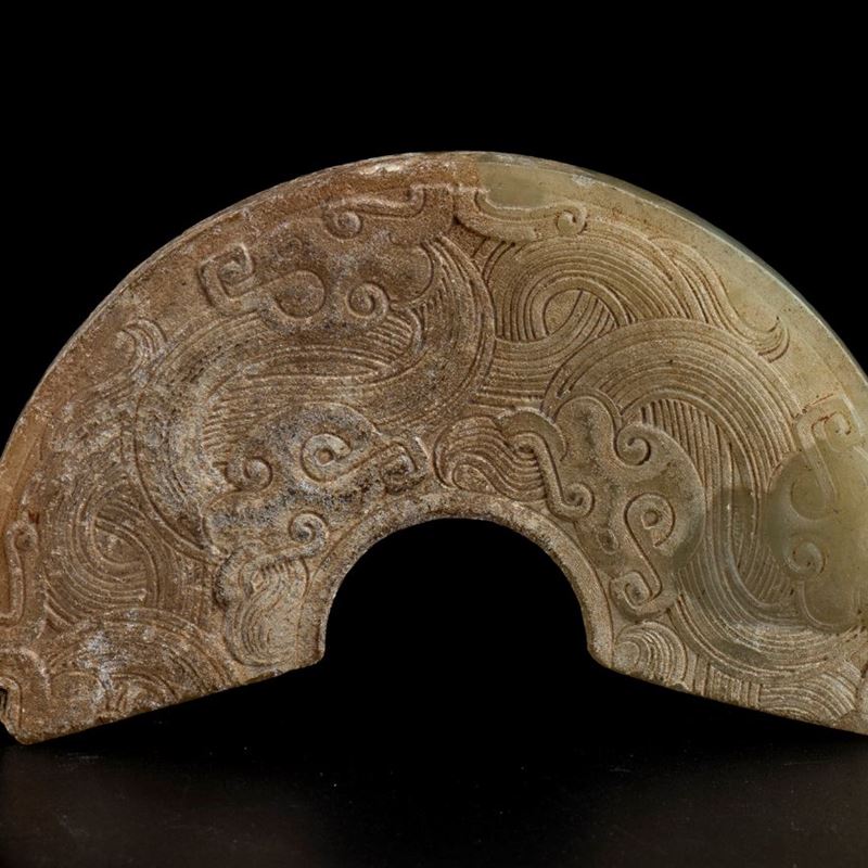 Intaglio Arcaistico in Giada Verde