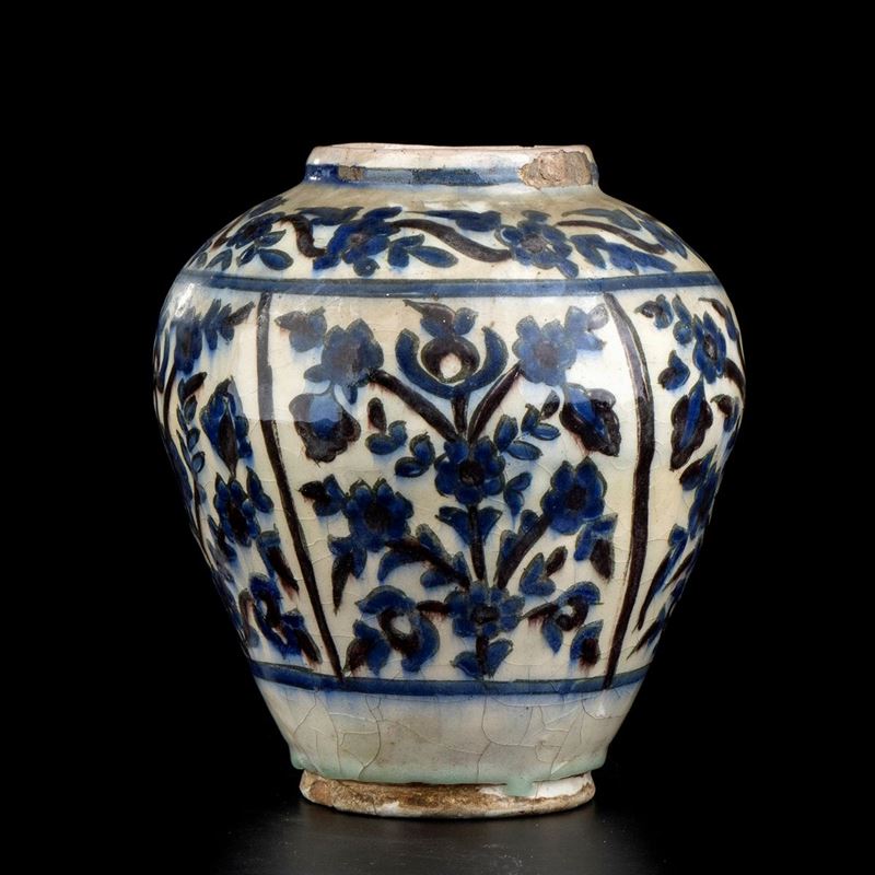 Vaso in Ceramica Smaltata in Policromia