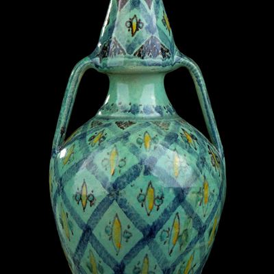 Vaso a Bottiglia in Ceramica Smaltata