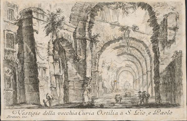 Giovanni Battista Piranesi - Vestigie della vecchia Curia Ostilia a S. Gio., e Paolo...