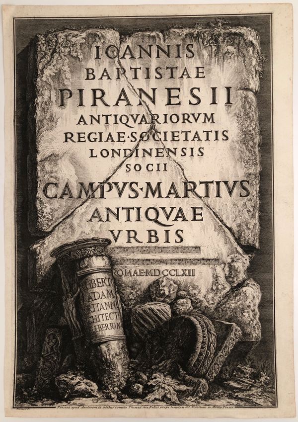 Giovanni Battista Piranesi - Campus Martius Antique Urbis - frontespizo, 1762...