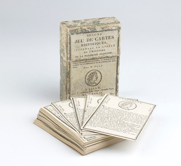 Second Jeux de cartes Historiques contenant un Abrégé de l'Histoire de la Monar...  - Tipografia e xilografia, 104 x 69 mm - Auction STAMPE, LIBRI E CARTE GEOGRAFICHE  - Bertolami Fine Art - Casa d'Aste