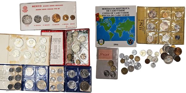 VARIE NAZIONI. Lotto multiplo varie divisionali e commemorative. Metalli e date varie.