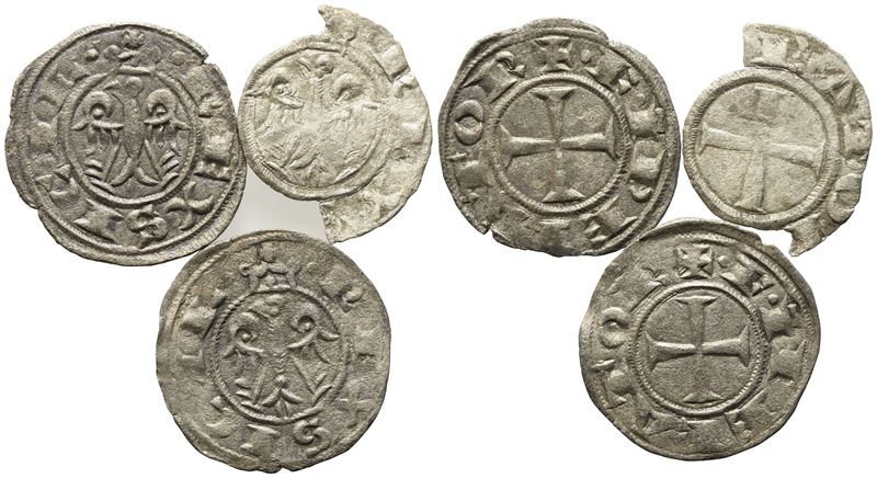 Messina. Regno di Sicilia. Federico II (1197-1250). Lotto di 3 Denari. Date, Nominali, Conservazi...