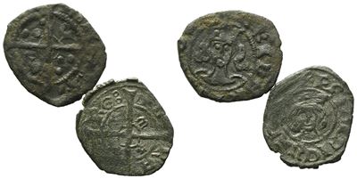 Sciacca. Regno di Sicilia. Federico IV il Semplice (1355 - 1377). Interessante Lotto di 2 Denari ...