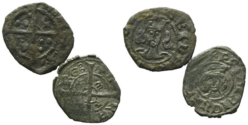 Sciacca. Regno di Sicilia. Federico IV il Semplice (1355 - 1377). Interessante Lotto di 2 Denari ...