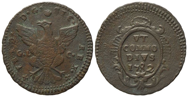 Palermo. Regno di Sicilia. Ferdinando III di Borbone (1759-1816). 1 Grano 1782. Cu (4,02 G; 24,2 ...