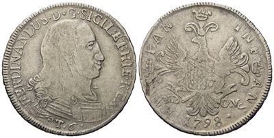 Palermo. Regno di Sicilia. Ferdinando III di Borbone (1759-1816). 6 Tarì 1798. Ag (13,61 G; 31,5 ...