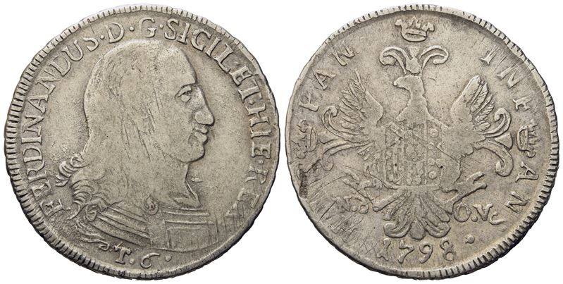 Palermo. Regno di Sicilia. Ferdinando III di Borbone (1759-1816). 6 Tarì 1798. Ag (13,61 G; 31,5 ...