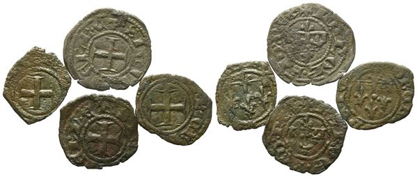 NAPOLI. REGNO DI NAPOLI. Carlo II d’Angiò (1285-1309). Lotto di 4 denari gherardini. Mi Pannuti e Riccio 5. Conservazioni varie