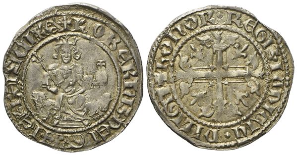 NAPOLI. Regno di Napoli. Roberto d’Angiò (1309-1343). Gigliato coevo. Ag (3,98 g; 26,6 mm)  - Asta Monete e medaglie medievali e moderne italiane ed estere - Bertolami Fine Art - Casa d'Aste