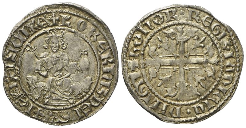 Napoli. Regno di Napoli. Roberto D’angiò (1309-1343). Gigliato Coevo. Ag (3,98 G; 26,6 MM)