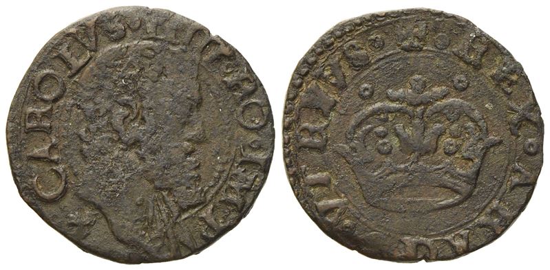 Napoli. Regno di Napoli. Carlo V D'asburgo (1516-1556). 2 Cavalli Senza Sigle. Cu (3,59 G; 20,5 M...