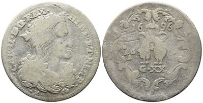 Napoli. Regno di Napoli. Carlo II di Spagna (1665-1700). Tari da 20 Grana 1696. Ag (4,11 G; 24 MM...