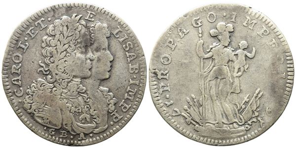 NAPOLI. REGNO DI NAPOLI. Carlo VI d'Asburgo (1707-1734). Tari da 20 grana 1716. Ag (4,12 g; 24 mm). Pannuti e Riccio 17.